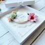Handmade Wedding Card With 3D Flowers In Shades Of Pink And Green, thumbnail 7 of 8