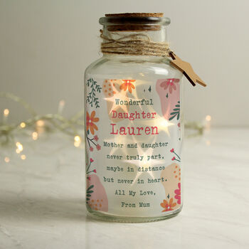 Floral Design Personalised LED Glass Jar, 3 of 7