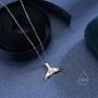 Whale Tail Pendant Necklace In Sterling Silver, thumbnail 5 of 10