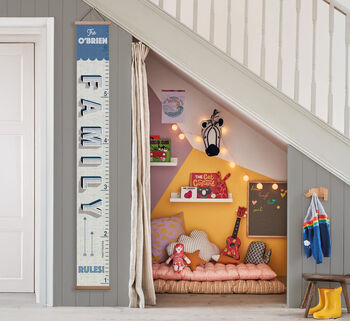 Personalised 6ft 'Our Family Rules!' Canvas Height Chart, 3 of 8