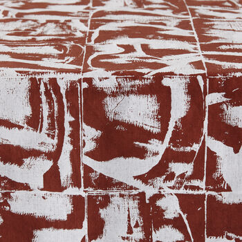 Terracotta Bloc Patterned Cushion, 5 of 5
