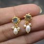 Labradorite Pearl Earrings: June Birthstone, thumbnail 1 of 7