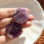 Amethyst Flat Crystal Gift – Disc Shape With Pouch, thumbnail 2 of 5