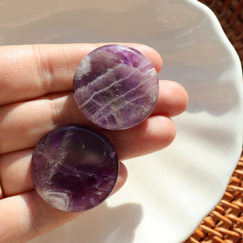 Amethyst Flat Crystal Gift – Disc Shape With Pouch, 2 of 5