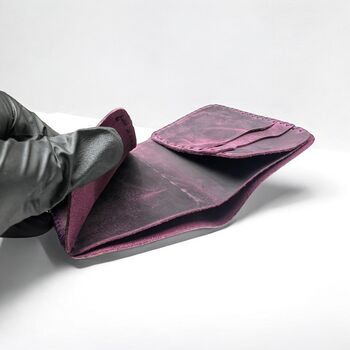 Personalised Handcrafted Leather Wallet Gift For Him, 5 of 12
