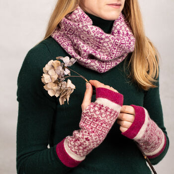 Soft Handmade Fair Isle Knitted Wrist Warmers, 4 of 8