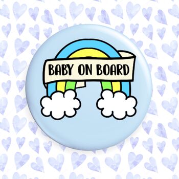Rainbow Baby On Board Button Badge, 5 of 5