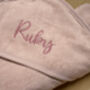 Personalised Hooded Towel In Dusky Pink, thumbnail 5 of 6