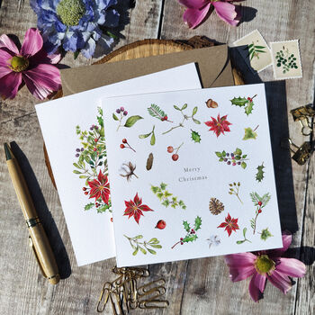 Luxury Winter Botanical Christmas Card, 5 of 7