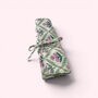 Cotton Jewellery Roll | Green And Pink Block Print Floral, thumbnail 2 of 7