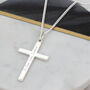 Personalised Sterling Silver Cross And Curb Chain, thumbnail 1 of 5