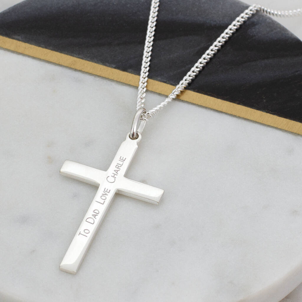 Personalised Sterling Silver Cross And Chain, 1 of 7