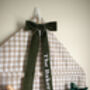 Personalised Beige Gingham Advent Calendar Velvet Bow, thumbnail 2 of 12