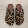 Leopard Print Leather Clogs, thumbnail 2 of 3
