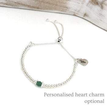 Silver Emerald May Birthstone Bracelet, 6 of 11