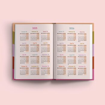 2025 Diary | A5 Hardcover Week To View | Rainbow Waves, 10 of 12