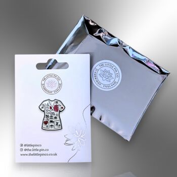 White Scrubs With Hospital Symbols, Nursing Tools And Organs Enamel Brooch Pin, Ideal Gift For Doctors, Nurses, Medical Staff And Surgeons, 5 of 8