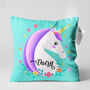 Personalised Floral Unicorn Name Cushion In Soft Chenille, thumbnail 1 of 7