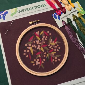 Autumn Berries Botanical Embroidery Kit, 5 of 7