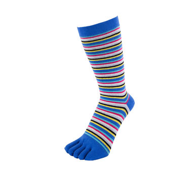 Essential Men Fashion Stripy Cotton Toe Socks, 4 of 6
