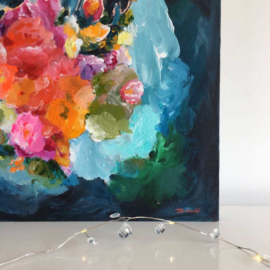 Bold Bright Abstract Flower Painting Canvas Art By PaintMeHappy Art