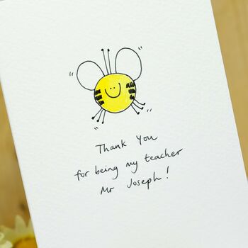Personalised 'Smiley Bee' Handmade Card, 3 of 4