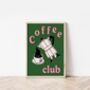 Coffee Club Print In Green, thumbnail 3 of 3