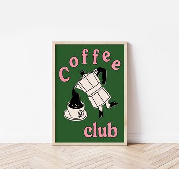 Coffee Club Print In Green, 3 of 3