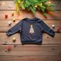 Liberty Of London Christmas Tree Children's Jumper Navy, thumbnail 1 of 4