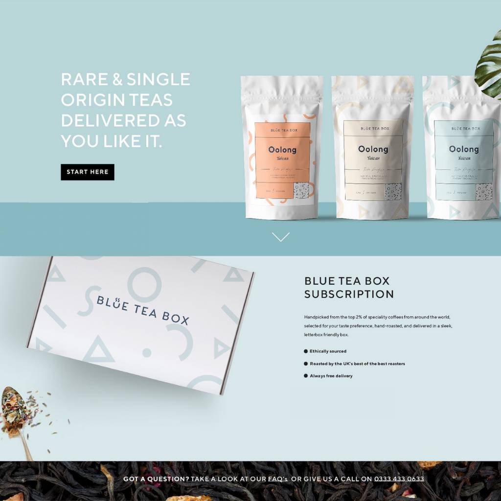 one year luxury tea gift box subscription by blue coffee box