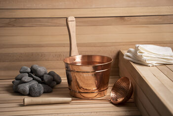 Handmade Solid Copper Sauna Bucket And Ladle Set, 2 of 7