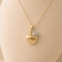 Personalised Gold Plated Sterling Silver Apple For The Teacher Pendant Necklace, thumbnail 3 of 9
