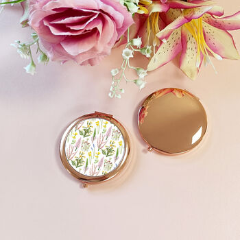 Wildflowers Rose Gold Compact Mirror, 5 of 9