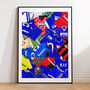 Portsmouth Football Shirt Mash Up Print, thumbnail 1 of 3