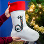 Personalised Initial Luxury Christmas Stocking Nordic, thumbnail 7 of 8
