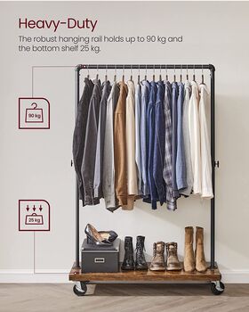 Heavy Duty Clothes Rack Garments Rail With Shelf, 6 of 11