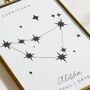 Personalised Celestial Zodiac Hand Stitched Print, thumbnail 4 of 9