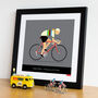 Personalised Female Cycling Print, Rainbow Jersey, thumbnail 7 of 9