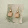 Peach Vintage Glass Earrings, thumbnail 2 of 6