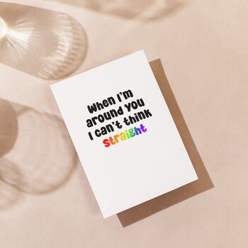 Gay Valentine’s Card When I’m Around You I Can’t Think Straight, 3 of 4