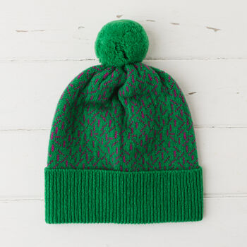 Lambswool Knitted Scatter Pom Pom Hat, 8 of 12