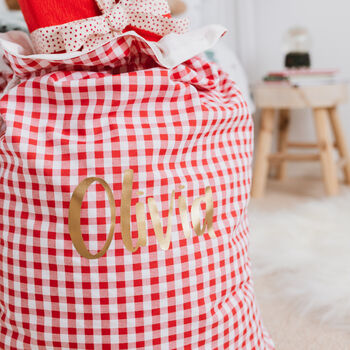 Personalised Christmas Sack Red Or Green, 5 of 10