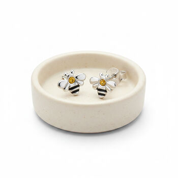 Sterling Silver Stud Bumble Bee Earrings Bee Gift, 2 of 5