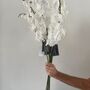 Artificial White Glitter Fabric Orchid Stem, thumbnail 6 of 8
