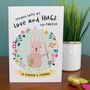 Easter Bunny Card Sending Love And Hugs, thumbnail 4 of 5