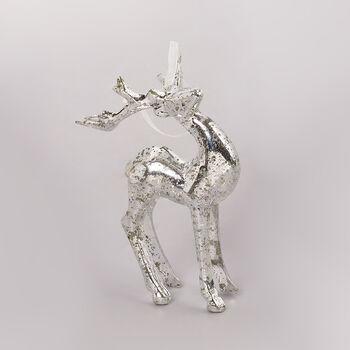 G Decor Set Of Two Glass Reindeer Christmas Decorations, 3 of 4