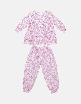 Girls Pink Cotton Pyjama Set Cosmic Moon And Star, 5 of 7