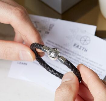 Personalised Men's Reminder Leather Bracelet, 5 of 6