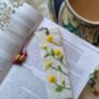 Linen Bookmark With Hand Embroidered Wild Daisy, thumbnail 5 of 11