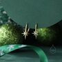 Sterling Silver Opal Starburst Drop Hook Earrings, thumbnail 5 of 10